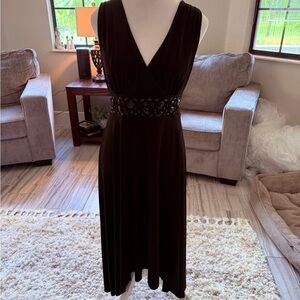 Dressbarn Black Embellished Sheath Midi Dress